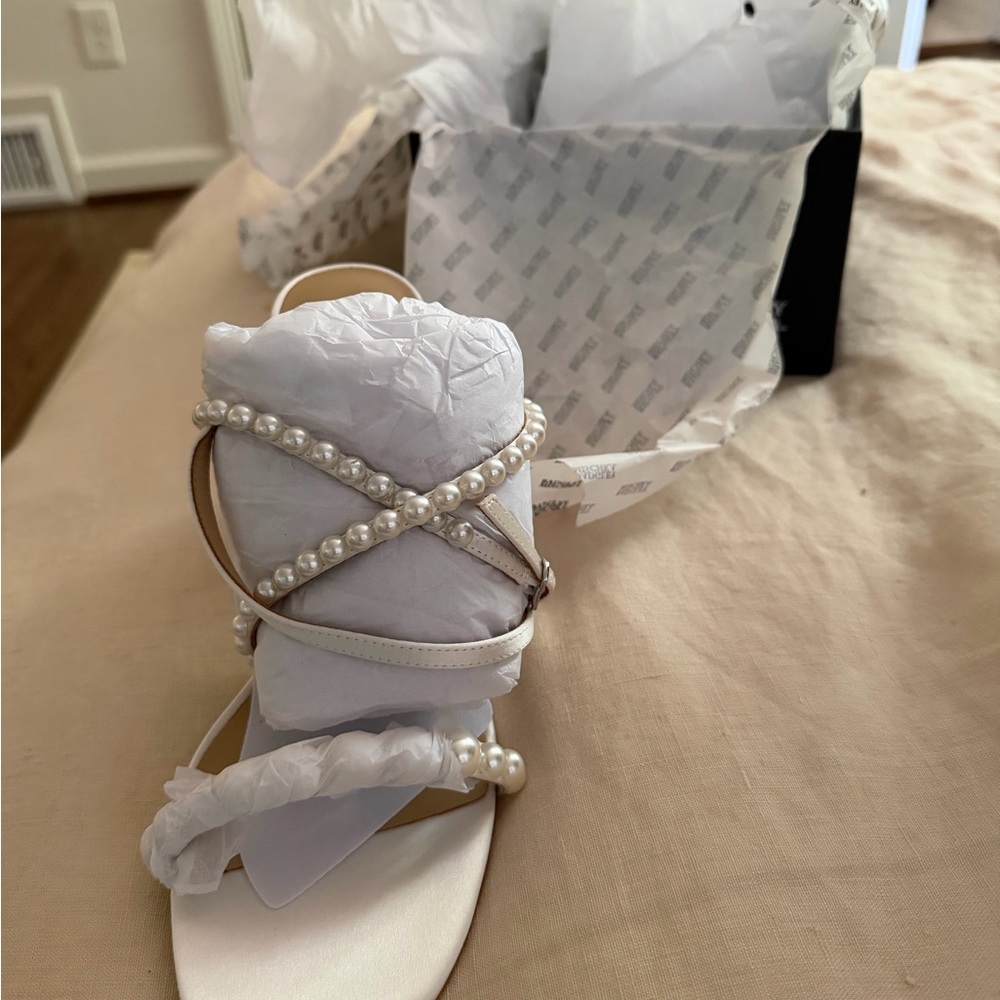 White Pearl Bridal Heels - Picture 3 of 3
